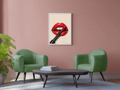 Red Lipstick On The Lips Wall Art