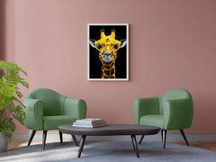 Yellow Cool Look Giraffe With Goggle Wall Art