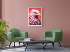 Pink and Blue Painted Eagle Bird Wall Art