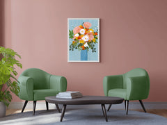 Painting Beautiful Flowers in A Vase Wall Art