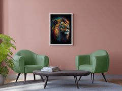 Painting of Volcanic Lion Head Wall Art