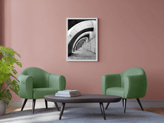 Arch Corridor Black & White Wall Art