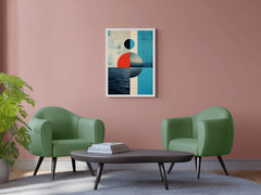 Creative Geometric Shapes With Sea Abstract Wall Art