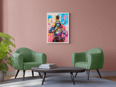 Futuristic Samurai Warrior in Vibrant Colors Wall Art