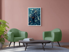 Whale Fantasy Flying Over Buildings Wall Art - beink online art store