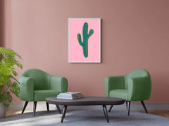 Green Cactus Painting Wall Art