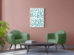 Teal Splatters Canvas Wall Art