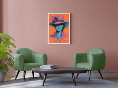 Painting Of A Woman With A Brimmed Hat Wall Art