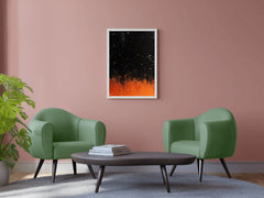 Orange glow night sky with stars wall art - beink online art store