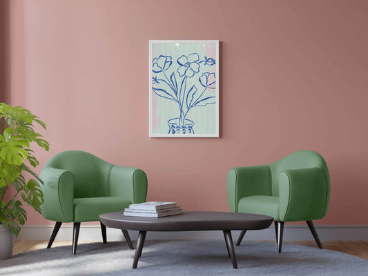 Blue Orchid Flowers in A Vase Wall Art - beink online art store