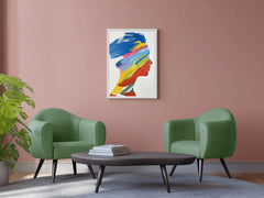 Color Portrait Of A Human Head Wall Art