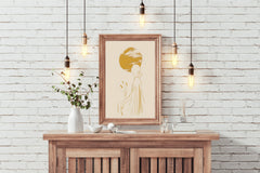 Golden Silhouette of a Women Wall Art