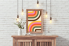 Drawing Colored Curved Lines Wall Art - beink online art store