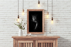 Amur Leopard Black & White Wall Art