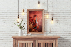 Old Red Wood Violin Wall Art