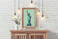 Statue of Liberty Holding Wine Wall Art