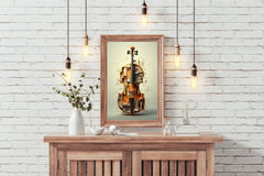 Violin Made of Blocks And Pieces of Wood Wall Art