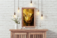 Golden Anaconda Snake Wall Art