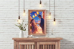 Anime style Boy and Girl Couple in Festival Wall  Art