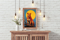 Digital Lion Painting Wall Art