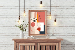 Creative Girl Face Abstract Wall Art