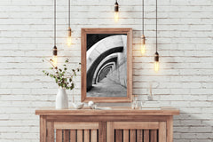 Arch Corridor Black & White Wall Art