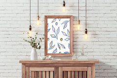 The Leaves of The Blue Boho Plant Wall Art