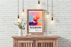 Traditional Negroni Cocktail Wall Art