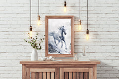 White Horse Runs Wall Art