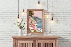 Beautiful Village By The Beach Wall Art