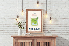 Gin and Tonic Cocktail Wall Art