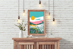 Vibrant Meadow Modern Wall Art