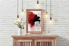 Old Black Piano Wall Art - beink online art store