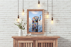 Colorful Robotic Elephant Animal Wall Art