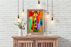 Multicolor Loin Face Wall Art - beink online art store