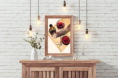 Glass of Champagne and Wine Wall Art