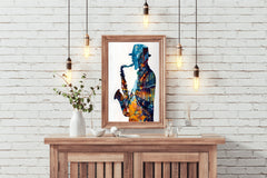 African Male Saxophonist Wall Art