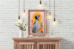 Women with flowers Abstract Wall Art