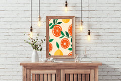 Drawing Of a Cut Orange Wall Art - beink online art store