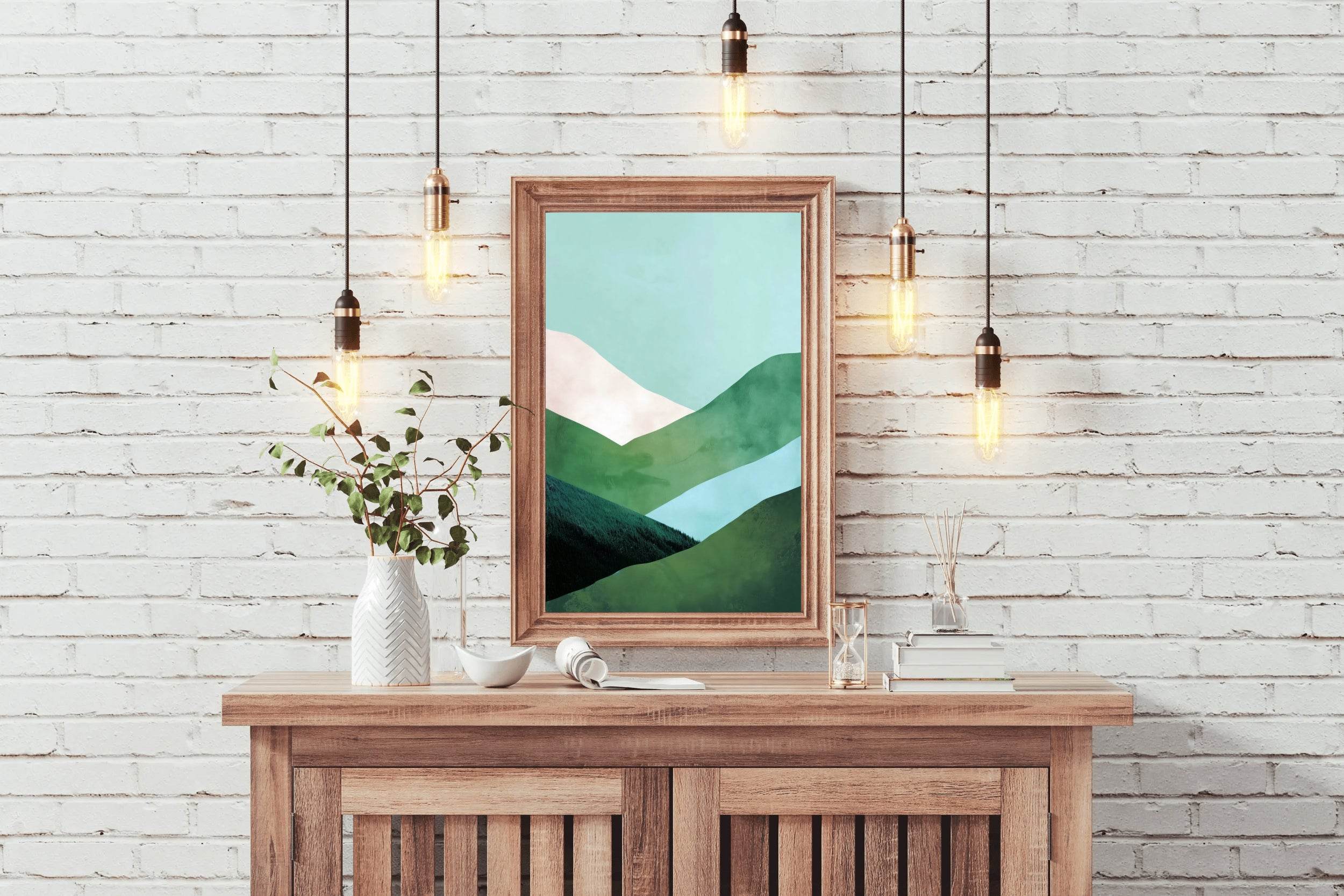 Painting Green Mountains Wall Art - beink online art store