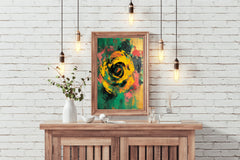 Yellow Rose Painting Wall Art