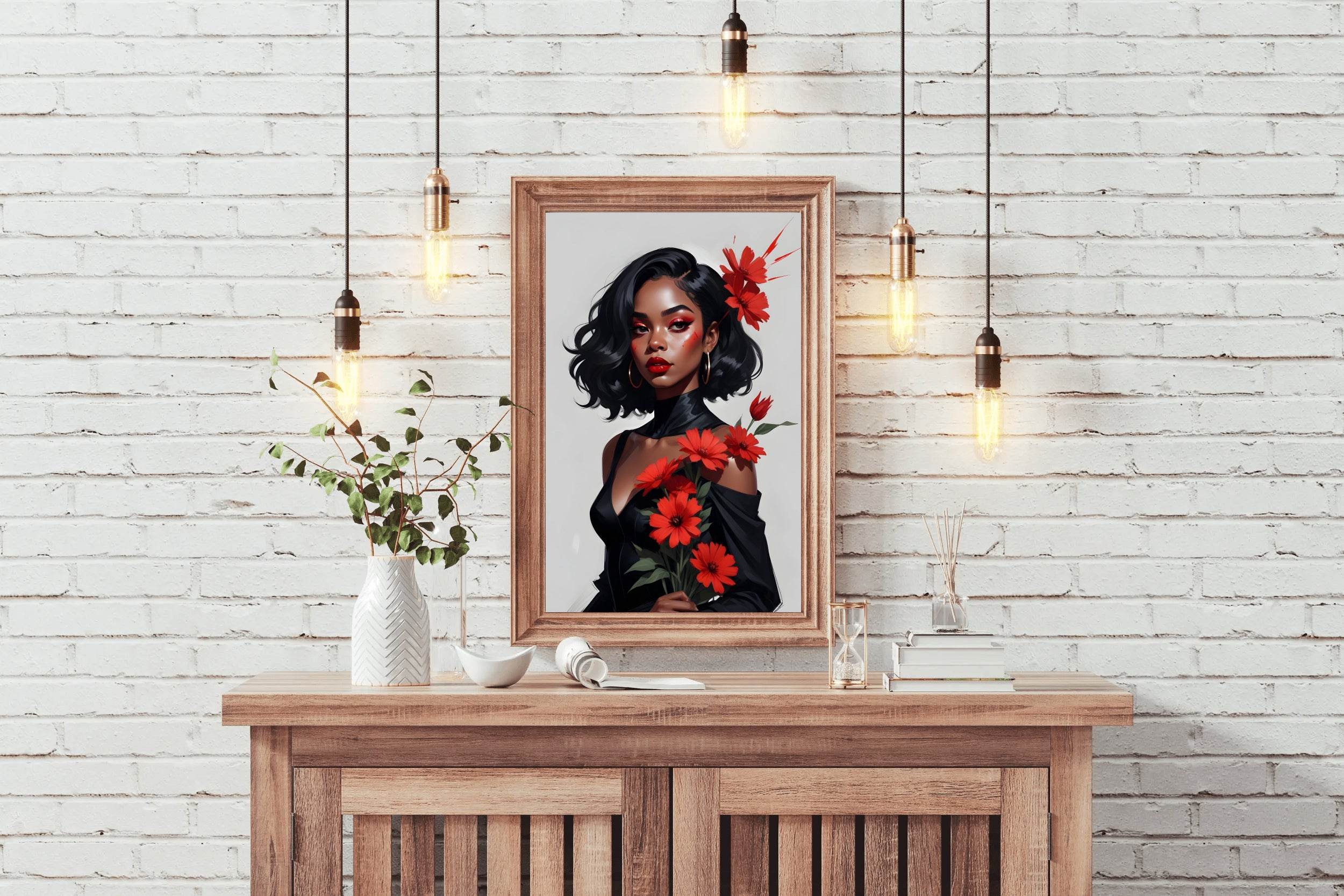 Lady in Beauty and flower Wall Art - beink online art store