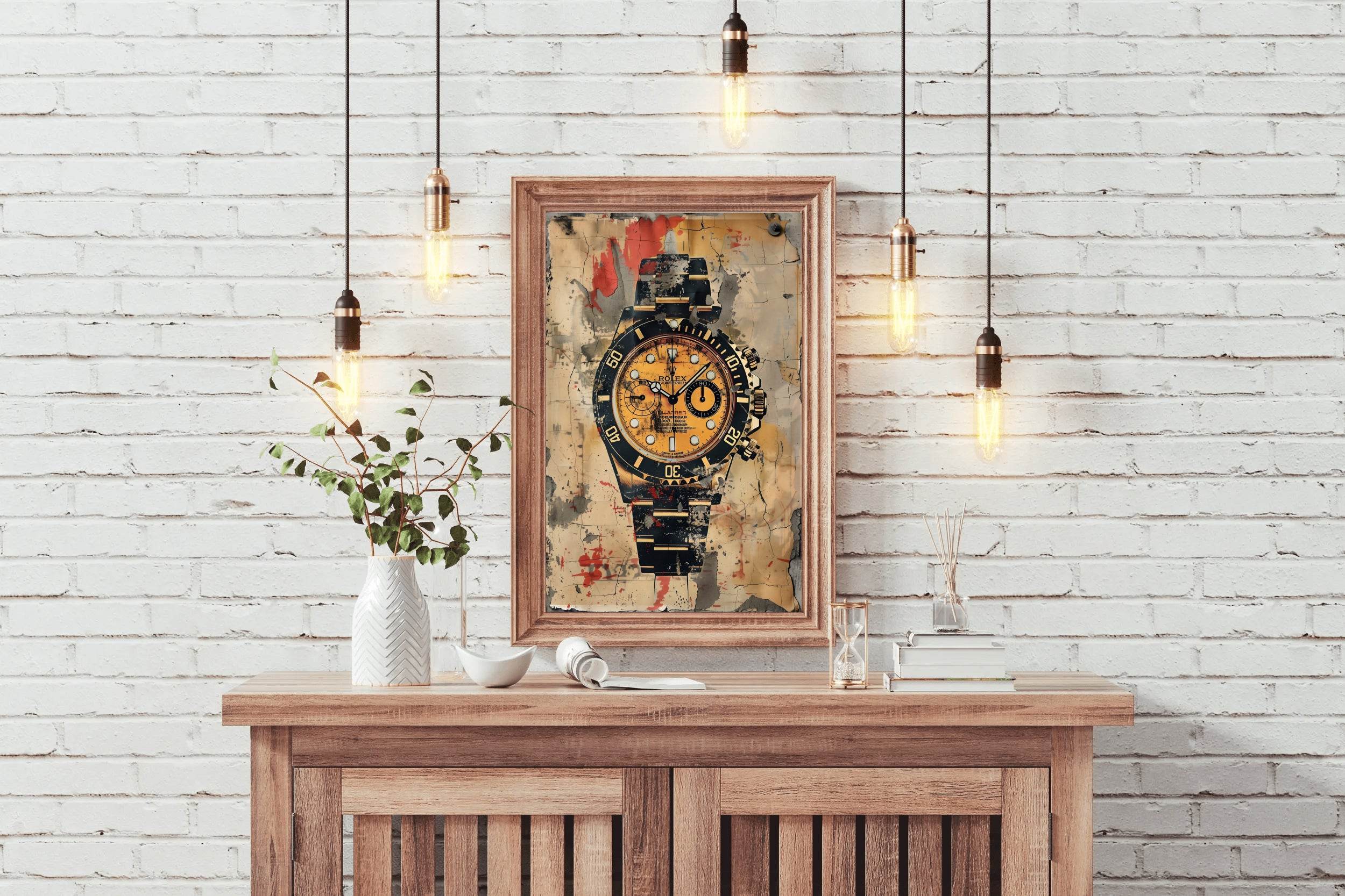 Watercolor Painting of Rolex Watch Wall Art - beink online art store