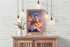 Flying Golden Dragon Animal Wall Art