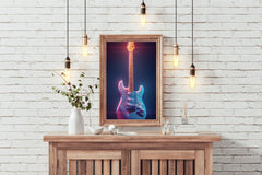 Electric Guitar With Fancy Color Wall Art