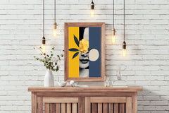 Modern Lady With Flower Abstract Wall Art