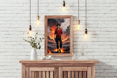 Monkey D. Luffy With Fire Background  Anime Wall  Art