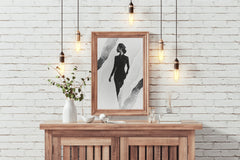 The Woman In Black In The Shadows Wall Art