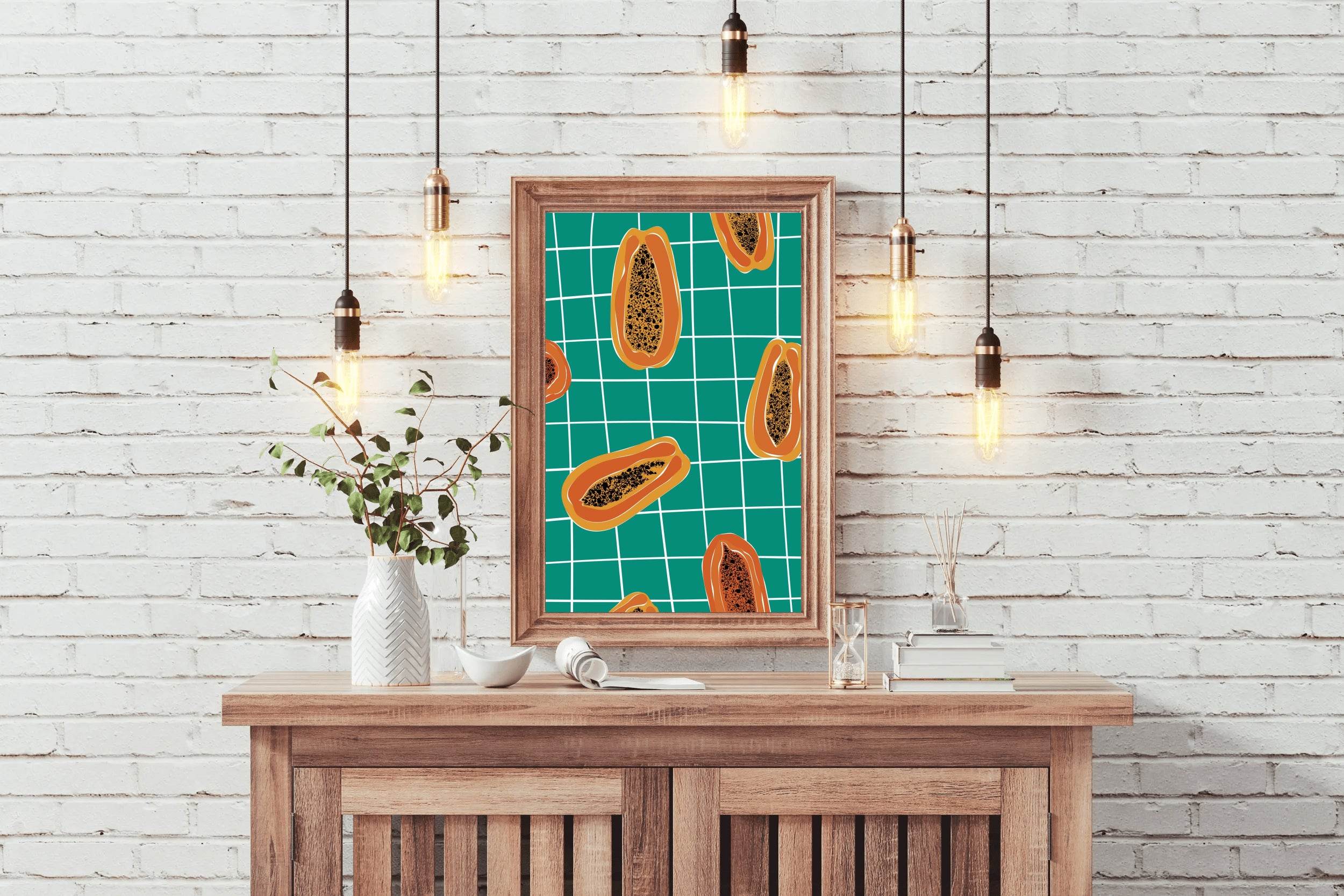 Painting Papaya Fruit Pieces - beink online art store