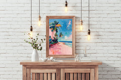 Watercolor Painting Of The Beach Wall Art